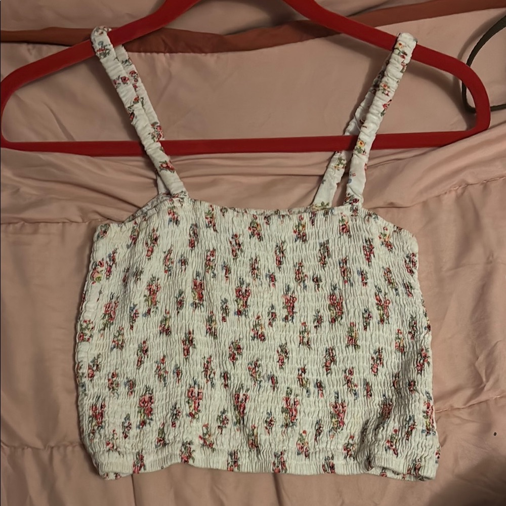 Floral White and Pink Women's Top